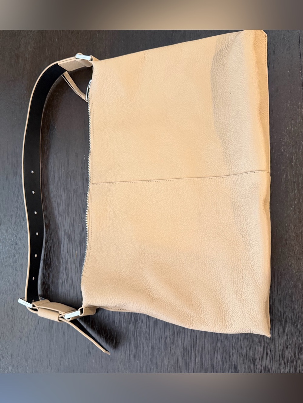 All Saints Tan Pebbled Leather Shoulder Bag